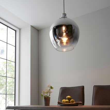 Endon 96442 - Luster na sajli PANTHER 1xE27/10W/230V sjajni krom/dimna