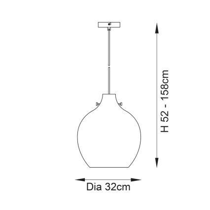 Endon 96442 - Luster na sajli PANTHER 1xE27/10W/230V sjajni krom/dimna