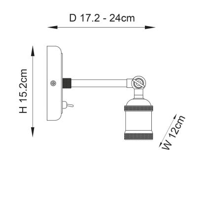 Endon 97245 - Zidno reflektorsko svjetlo HAL 1xE27/10W/230V mesing