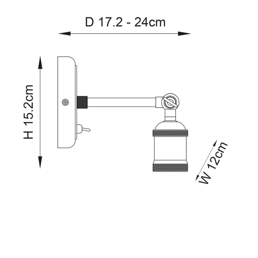 Endon 97245 - Zidno reflektorsko svjetlo HAL 1xE27/10W/230V mesing