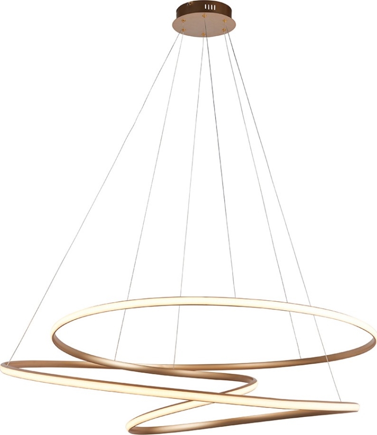 Endon 97645 - Zatemnjivi LED luster na sajli TWIRL LED/131W/230V 3000K zlatni