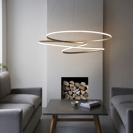 Endon 97645 - Zatemnjivi LED luster na sajli TWIRL LED/131W/230V 3000K zlatni