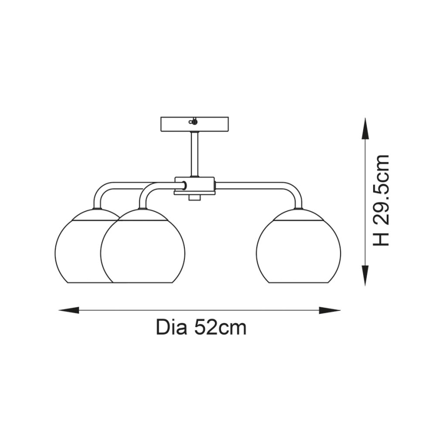 Endon 97971 - Stropni luster DIMPLE 3xE14/7W/230V sjajni krom/zadimljeno-siva