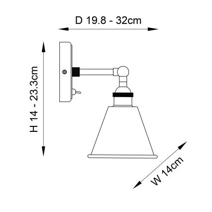 Endon 98716 - Zidna točkasta svjetiljka HALLE 1xE14/40W/230V, sjajni krom