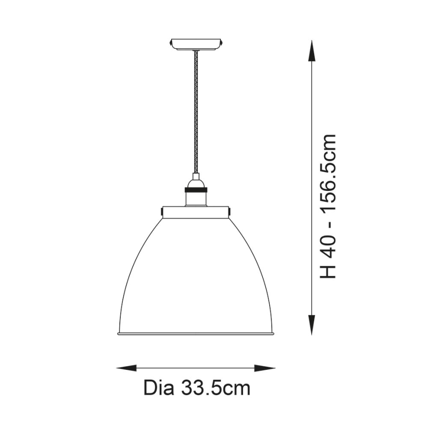 Endon 98744 - Luster na kabelu FRANKLIN 1xE27/10W/230V mesing