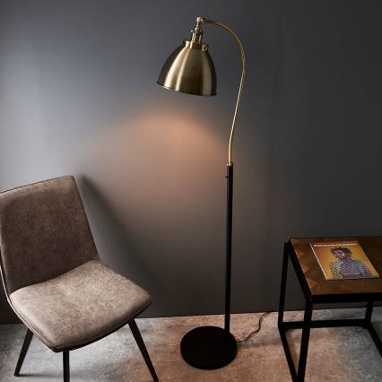 Endon 98748 - Podna lampa FRANKLIN 1xE27/10W/230V mesing/crna