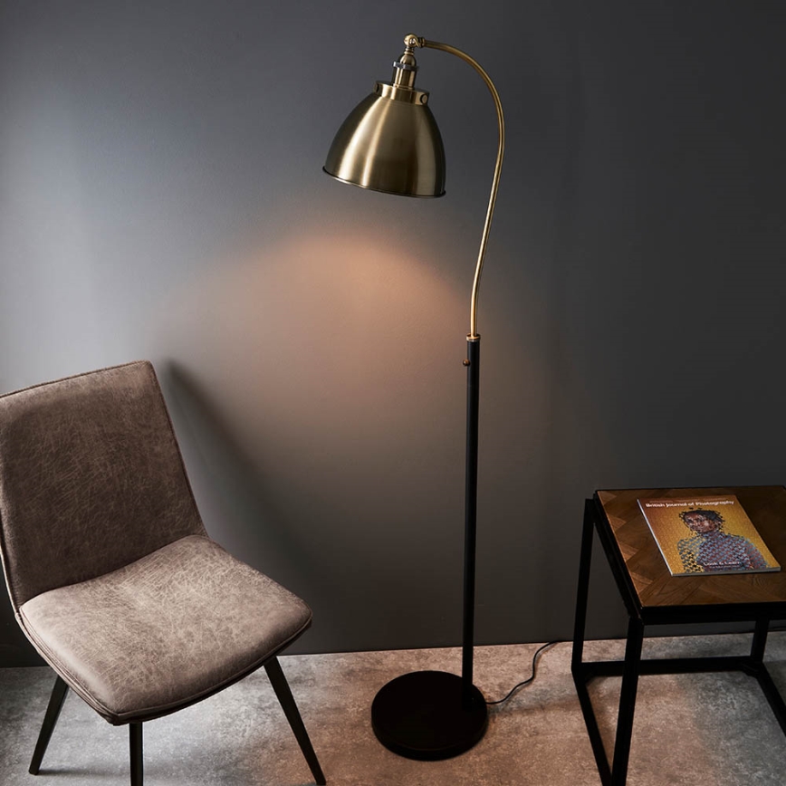 Endon 98748 - Podna lampa FRANKLIN 1xE27/10W/230V mesing/crna