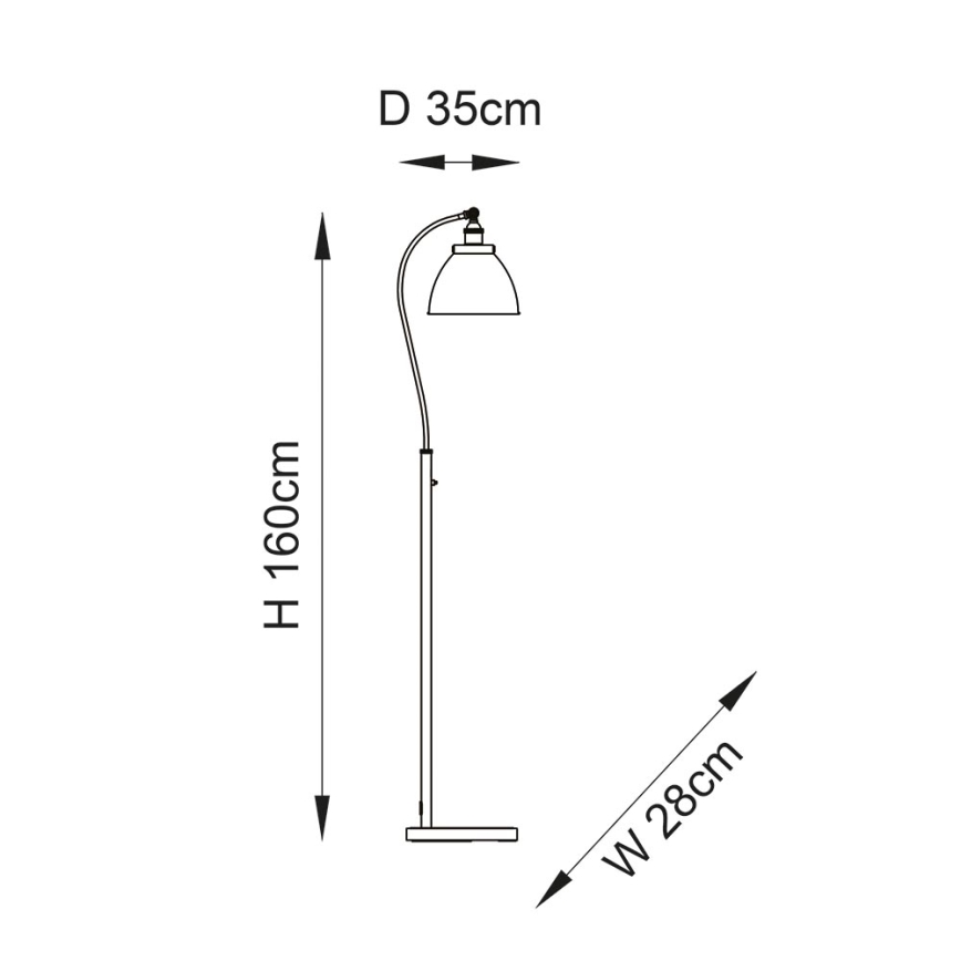 Endon 98748 - Podna lampa FRANKLIN 1xE27/10W/230V mesing/crna