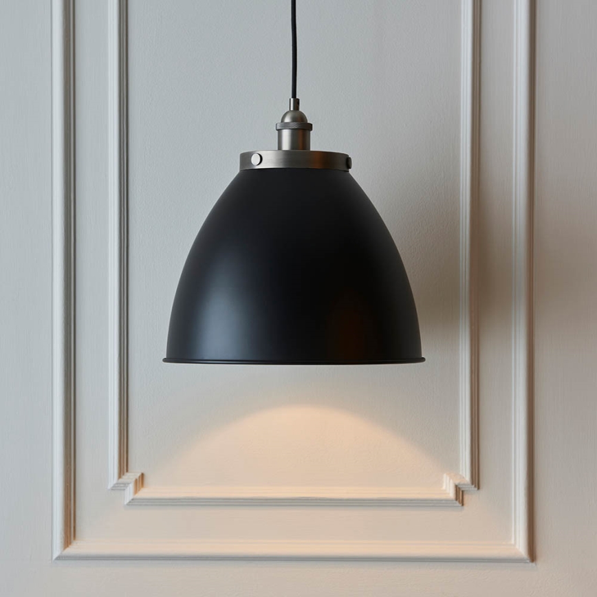 Endon 98749 - Luster na sajli FRANKLIN 1xE27/10W/230V crna/mesing