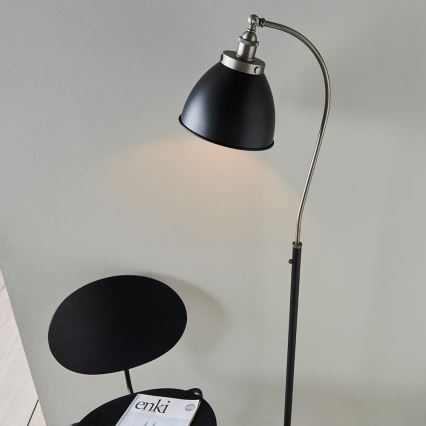 Endon 98753 - Podna svjetiljka FRANKLIN 1xE27/10W/230V matni krom/antracit