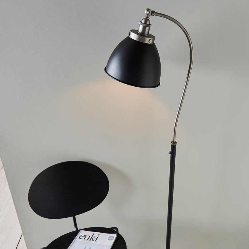 Endon 98753 - Podna svjetiljka FRANKLIN 1xE27/10W/230V matni krom/antracit