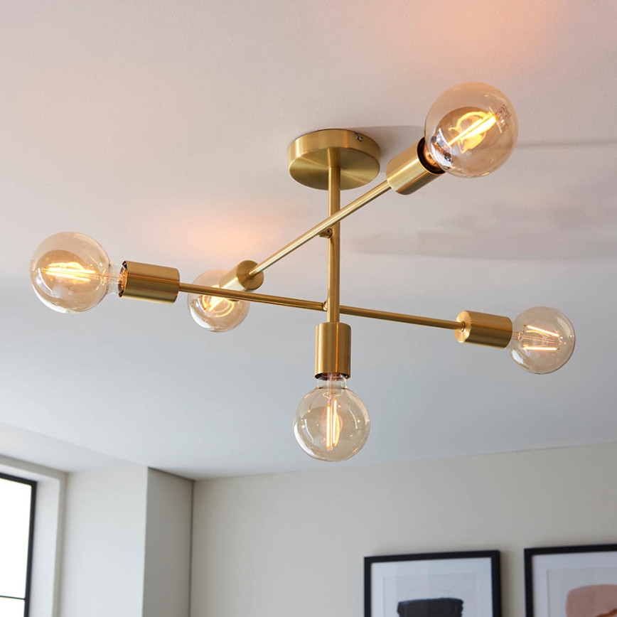 Endon 98786 - Luster na štapu SOHAN 5xE27/10W/230V mesing