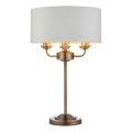 Endon 98932 - Stolna lampa HIGHCLERE 3xE14/18W/230V bijela/mesing, promjer 32 cm