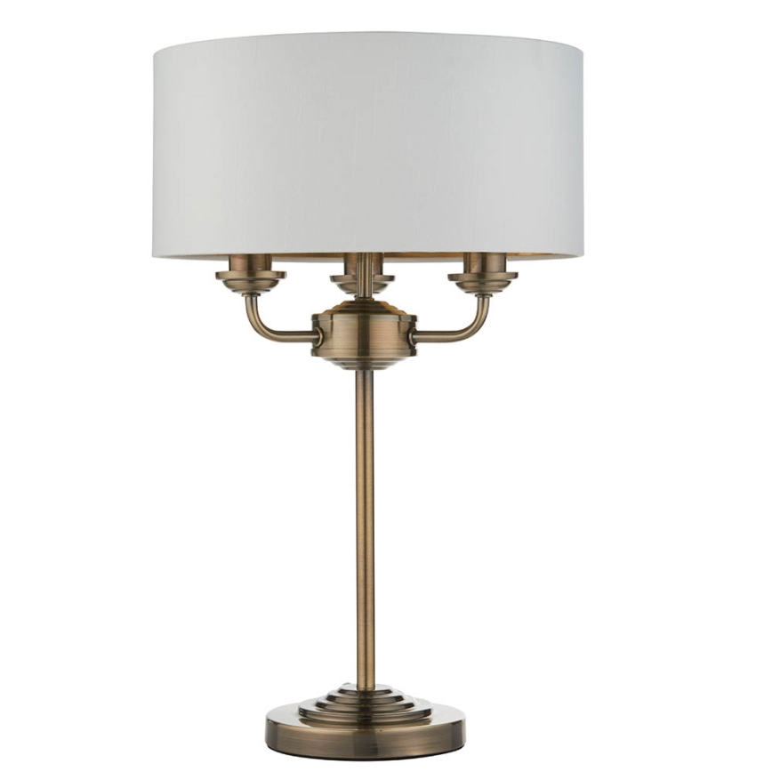 Endon 98932 - Stolna lampa HIGHCLERE 3xE14/18W/230V bijela/mesing, promjer 32 cm