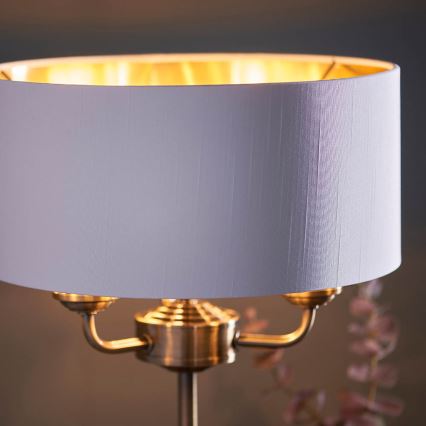 Endon 98932 - Stolna lampa HIGHCLERE 3xE14/18W/230V bijela/mesing, promjer 32 cm