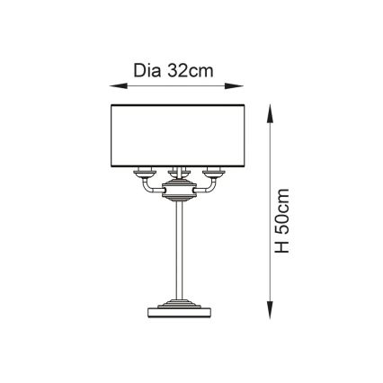 Endon 98932 - Stolna lampa HIGHCLERE 3xE14/18W/230V bijela/mesing, promjer 32 cm