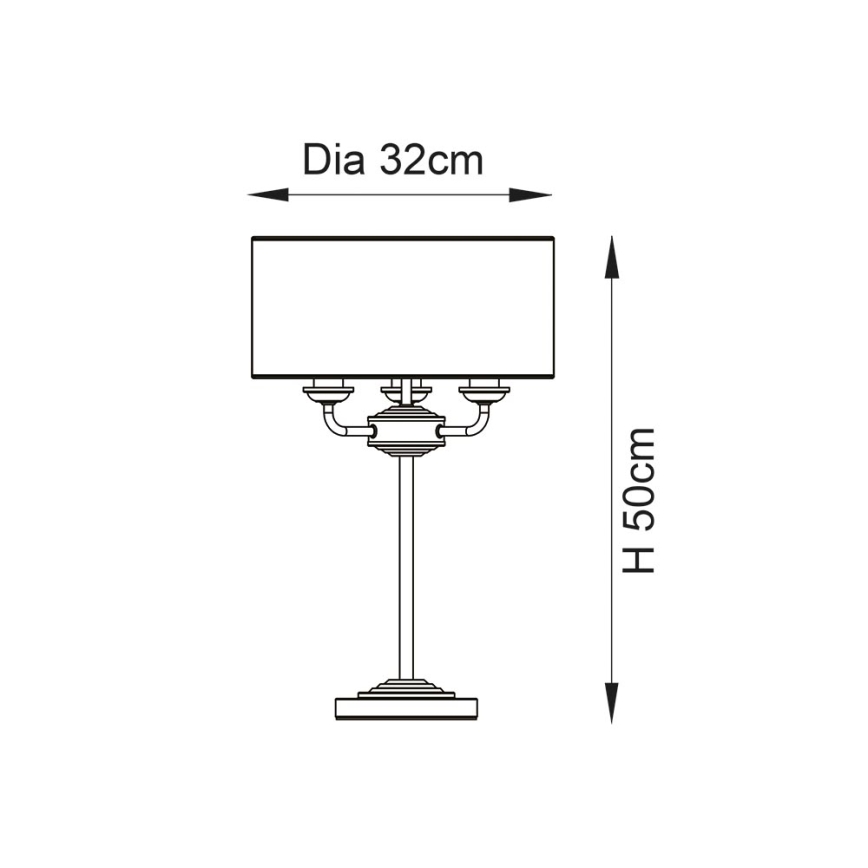 Endon 98932 - Stolna lampa HIGHCLERE 3xE14/18W/230V bijela/mesing, promjer 32 cm