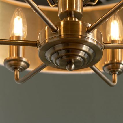 Endon 98933 - Luster na lancu HIGHCLERE 6xE14/40W/230V bijela/mesing