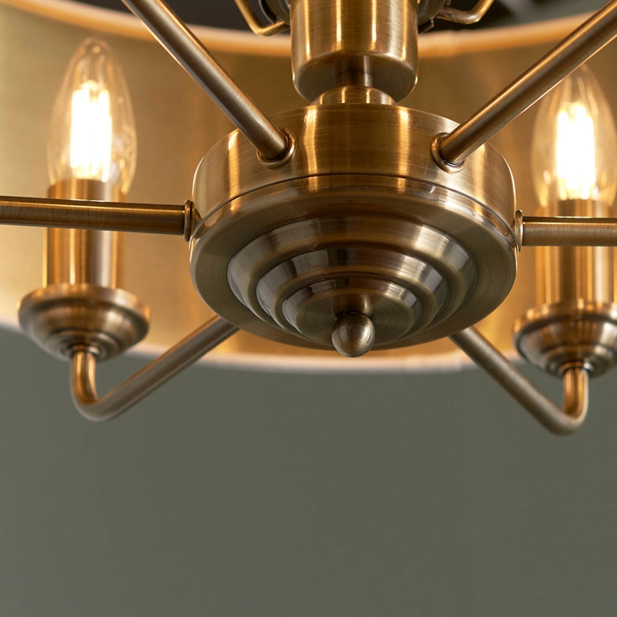 Endon 98933 - Luster na lancu HIGHCLERE 6xE14/40W/230V bijela/mesing