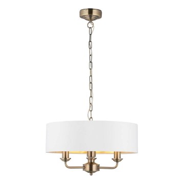 Endon 98934 - Luster na lancu HIGHCLERE 3xE14/40W/230V bijela/mesing