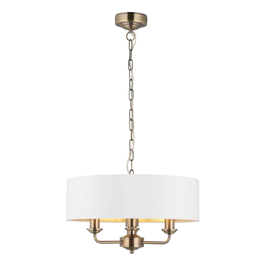 Endon 98934 - Luster na lancu HIGHCLERE 3xE14/40W/230V bijela/mesing