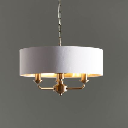 Endon 98934 - Luster na lancu HIGHCLERE 3xE14/40W/230V bijela/mesing