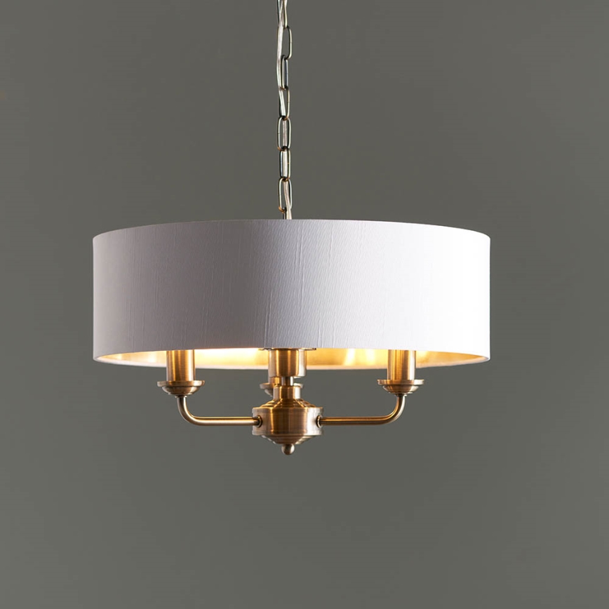 Endon 98934 - Luster na lancu HIGHCLERE 3xE14/40W/230V bijela/mesing