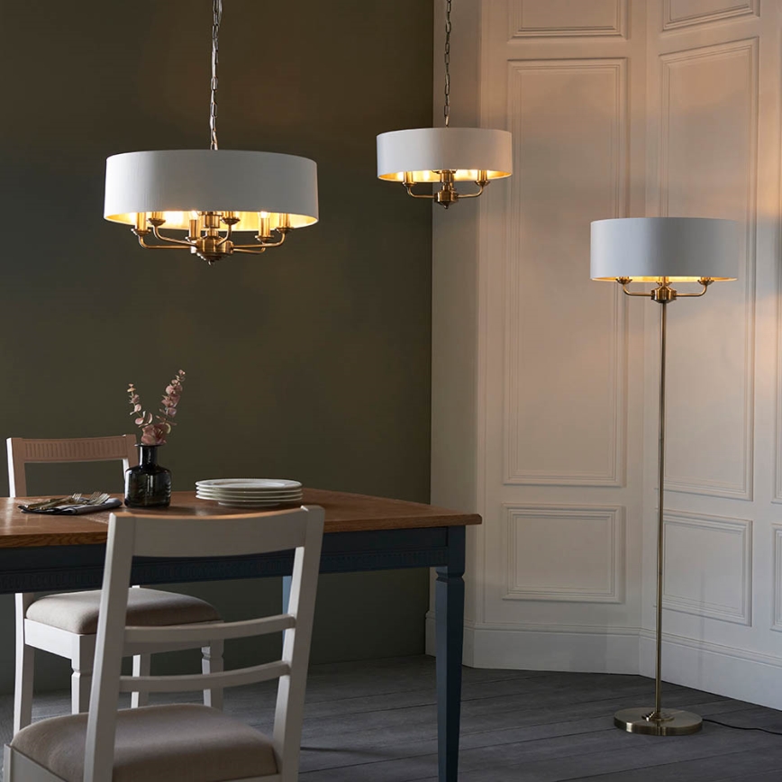Endon 98934 - Luster na lancu HIGHCLERE 3xE14/40W/230V bijela/mesing