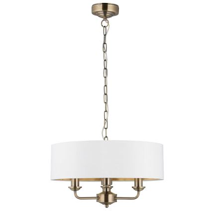 Endon 98934 - Luster na lancu HIGHCLERE 3xE14/40W/230V bijela/mesing