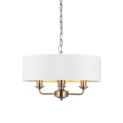 Endon 98934 - Luster na lancu HIGHCLERE 3xE14/40W/230V bijela/mesing