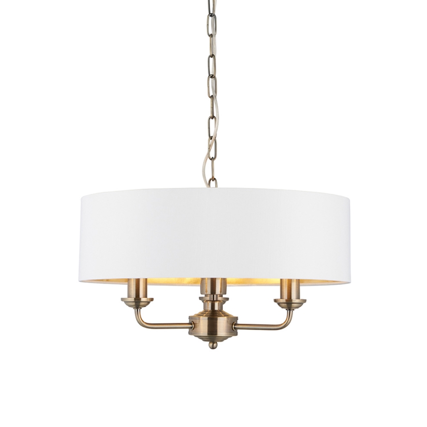 Endon 98934 - Luster na lancu HIGHCLERE 3xE14/40W/230V bijela/mesing