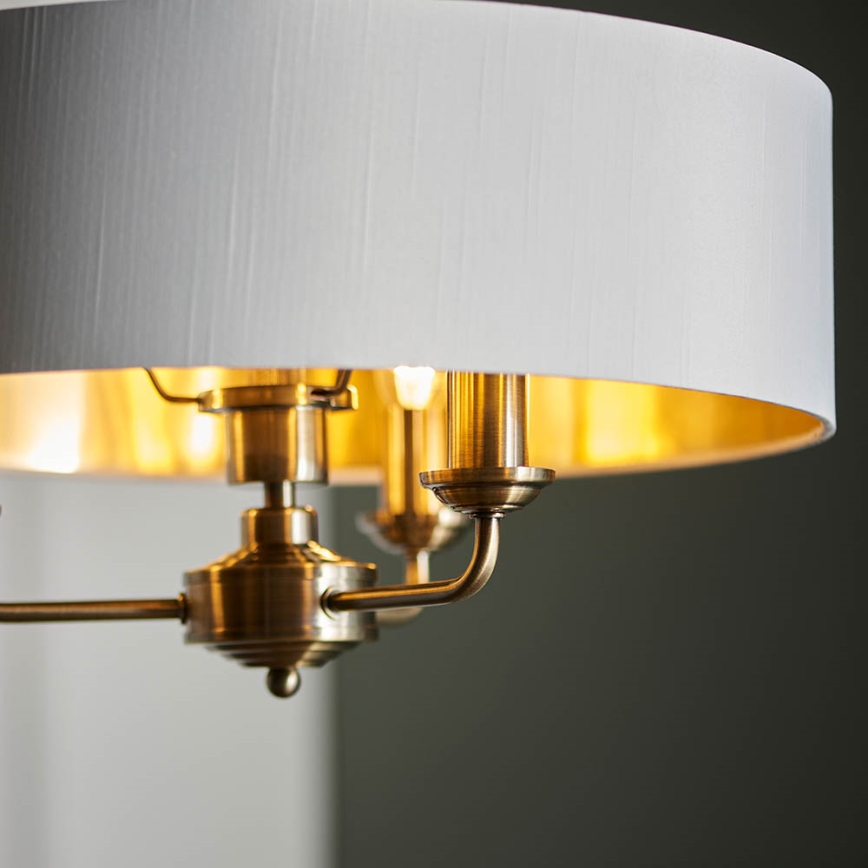 Endon 98934 - Luster na lancu HIGHCLERE 3xE14/40W/230V bijela/mesing