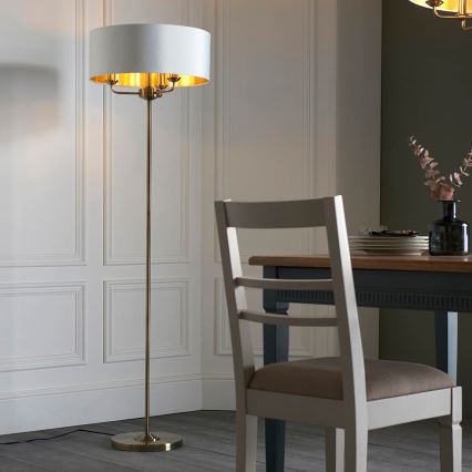 Endon 98935 - Podna lampa HIGHCLERE 3xE14/40W/230V bijela/mesing pr. 47 cm