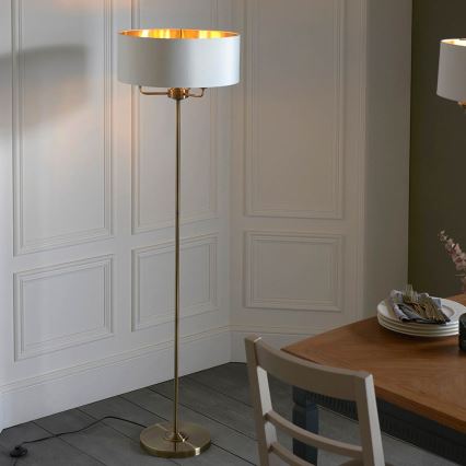 Endon 98935 - Podna lampa HIGHCLERE 3xE14/40W/230V bijela/mesing pr. 47 cm