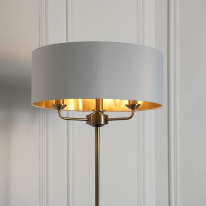 Endon 98935 - Podna lampa HIGHCLERE 3xE14/40W/230V bijela/mesing pr. 47 cm