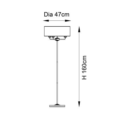 Endon 98935 - Podna lampa HIGHCLERE 3xE14/40W/230V bijela/mesing pr. 47 cm