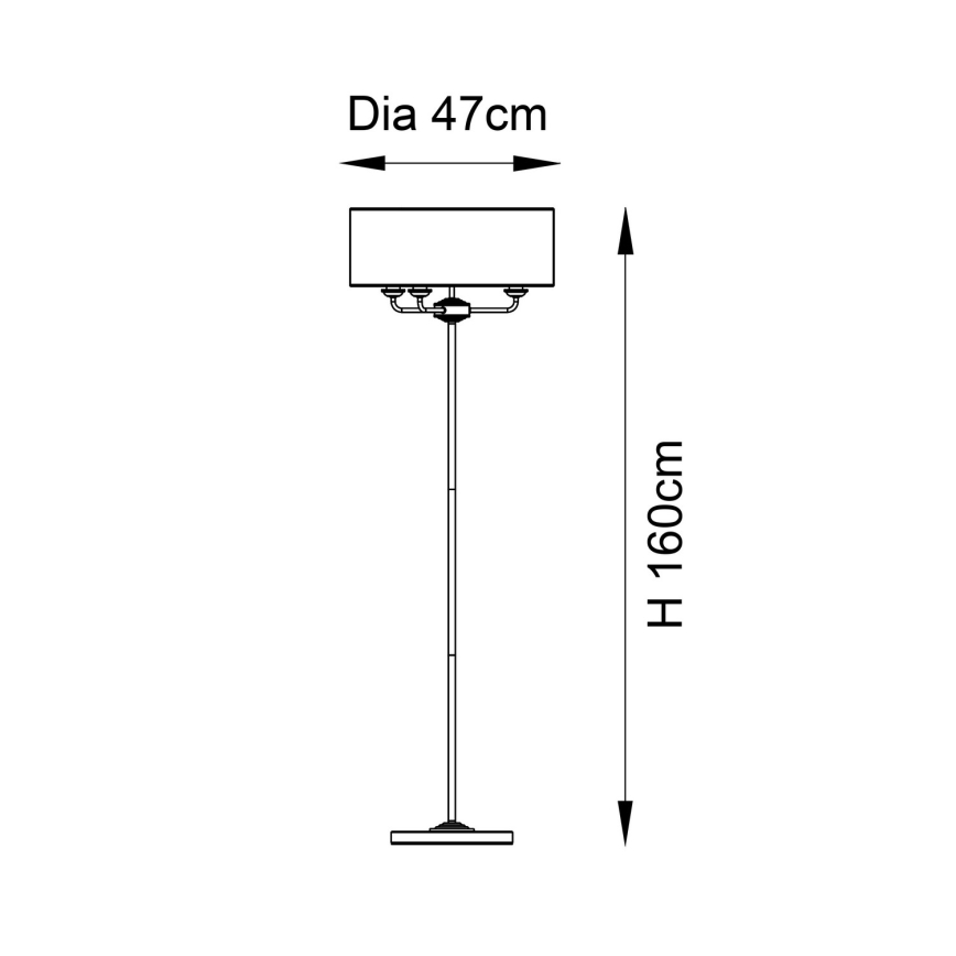 Endon 98935 - Podna lampa HIGHCLERE 3xE14/40W/230V bijela/mesing pr. 47 cm