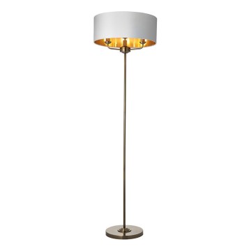 Endon 98935 - Podna lampa HIGHCLERE 3xE14/40W/230V bijela/mesing pr. 47 cm