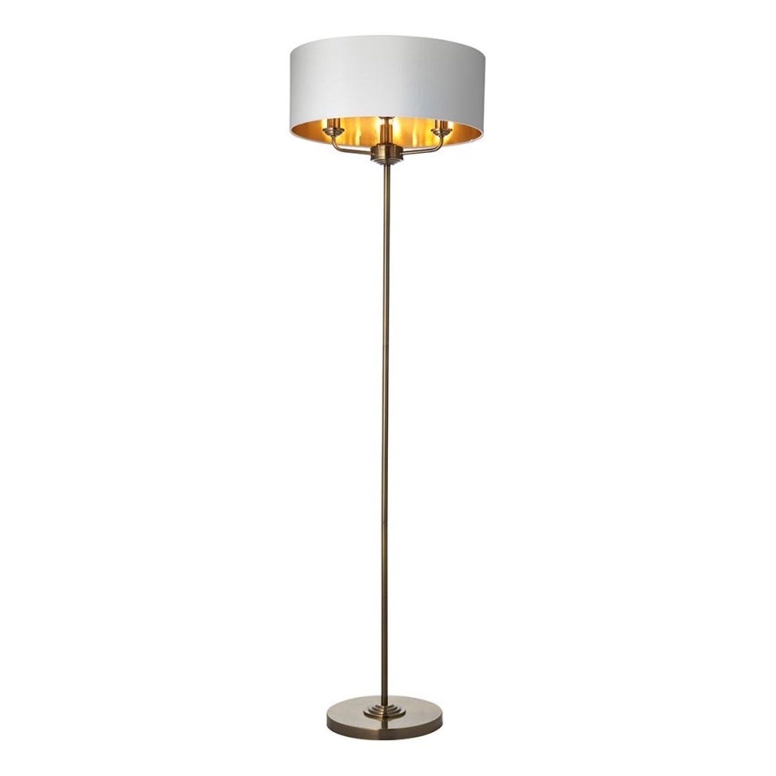Endon 98935 - Podna lampa HIGHCLERE 3xE14/40W/230V bijela/mesing pr. 47 cm