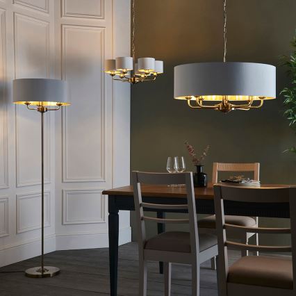Endon 98936 - Luster na lancu HIGHCLERE 6xE14/28W/230V bijela/mesing