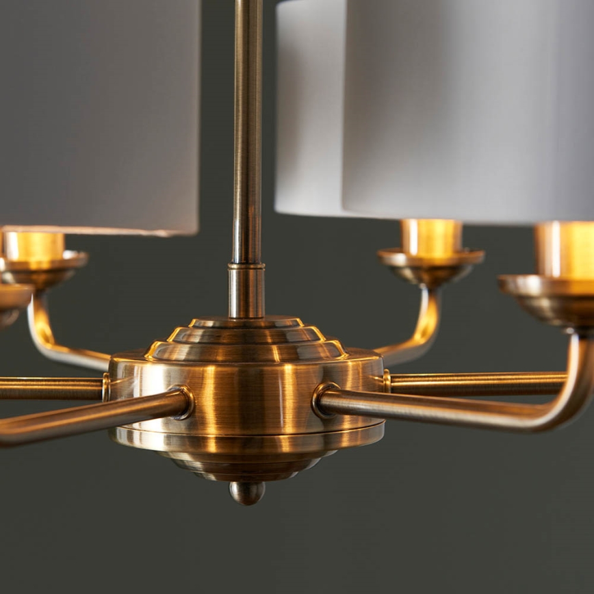 Endon 98936 - Luster na lancu HIGHCLERE 6xE14/28W/230V bijela/mesing