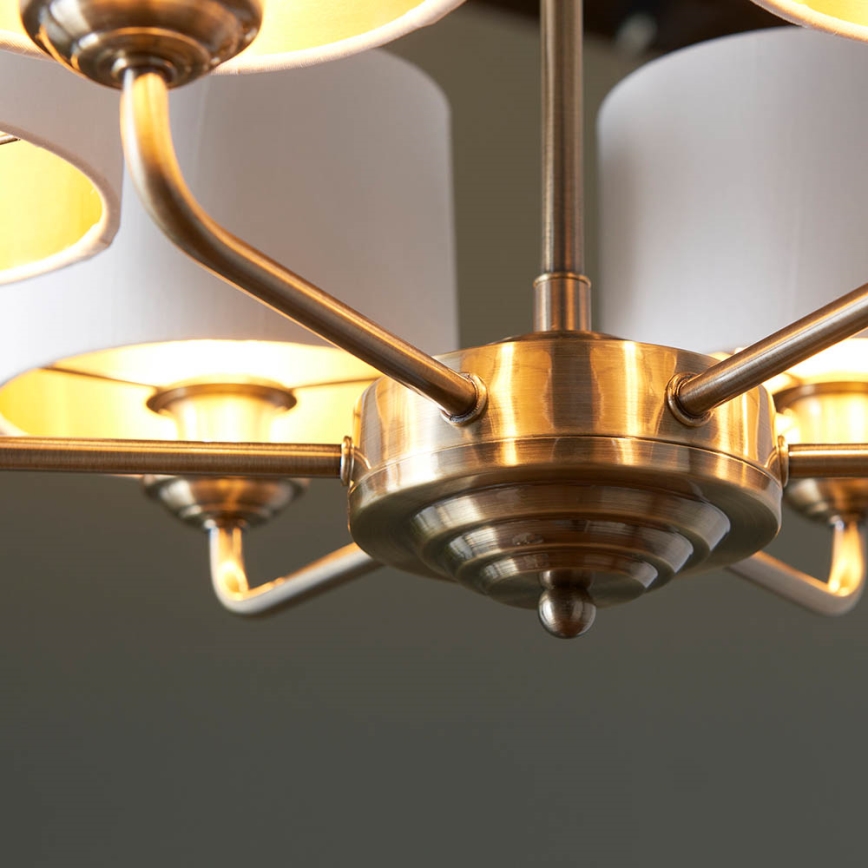 Endon 98936 - Luster na lancu HIGHCLERE 6xE14/28W/230V bijela/mesing