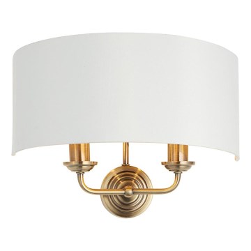 Endon 98937 - Zidna svjetiljka HIGHCLERE 2xE14/40W/230V bijela/mesing