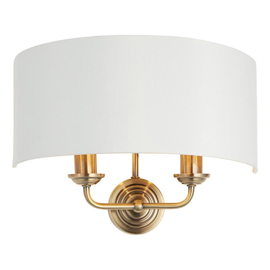 Endon 98937 - Zidna svjetiljka HIGHCLERE 2xE14/40W/230V bijela/mesing