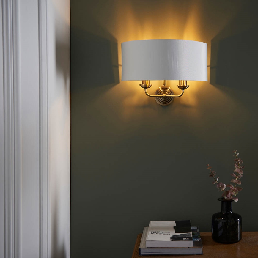 Endon 98937 - Zidna svjetiljka HIGHCLERE 2xE14/40W/230V bijela/mesing
