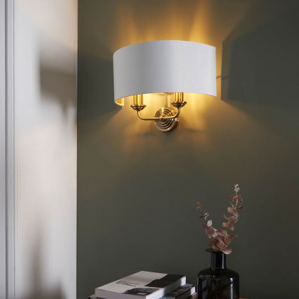 Endon 98937 - Zidna svjetiljka HIGHCLERE 2xE14/40W/230V bijela/mesing