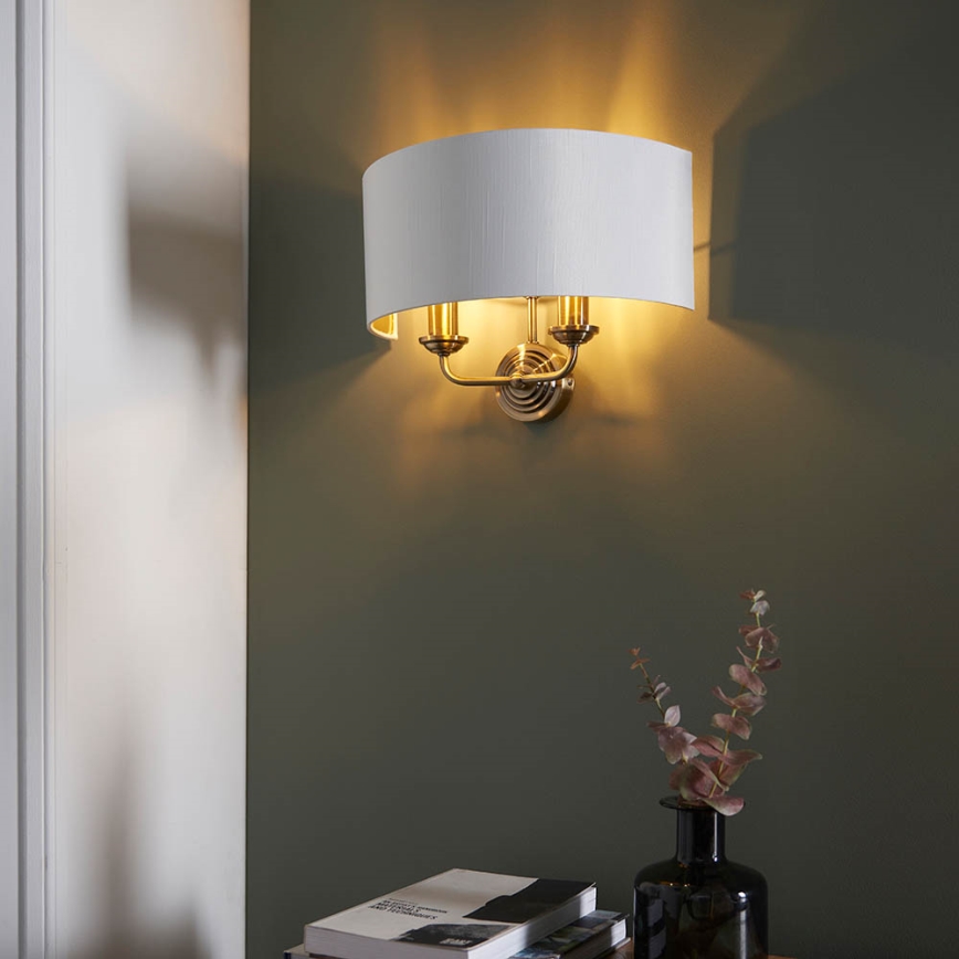 Endon 98937 - Zidna svjetiljka HIGHCLERE 2xE14/40W/230V bijela/mesing