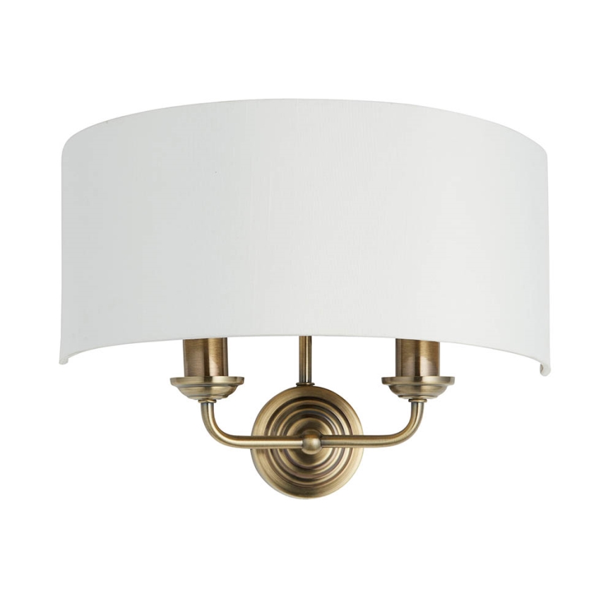 Endon 98937 - Zidna svjetiljka HIGHCLERE 2xE14/40W/230V bijela/mesing