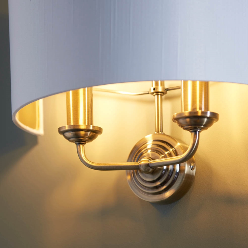 Endon 98937 - Zidna svjetiljka HIGHCLERE 2xE14/40W/230V bijela/mesing