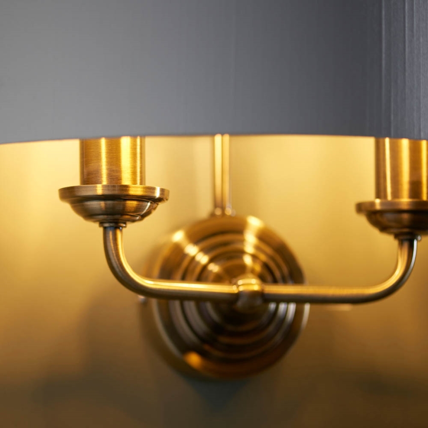 Endon 98937 - Zidna svjetiljka HIGHCLERE 2xE14/40W/230V bijela/mesing